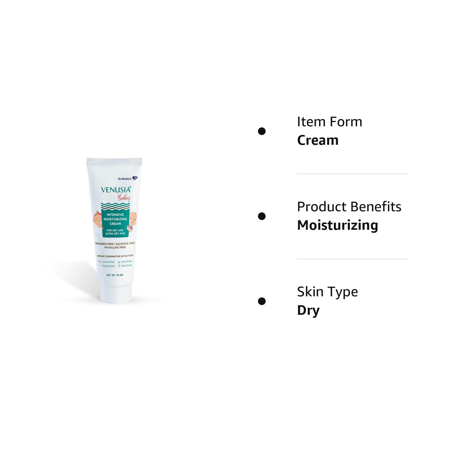 Dr. Reddy's Venusia Baby Intensive Moisturizing Cream, provides soft and smooth skin, 75 GM view 6