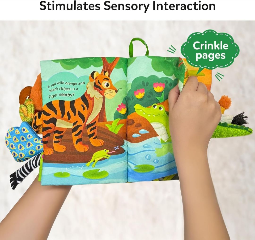 Skillmatics Sensory Cloth Book – 10 Animal Tails, Interactive Baby Book
Baby Book with Crinkle Pages, Early Learning & Sensory Play, Educational Toy & Gift for Babies 6–24 Months view 9