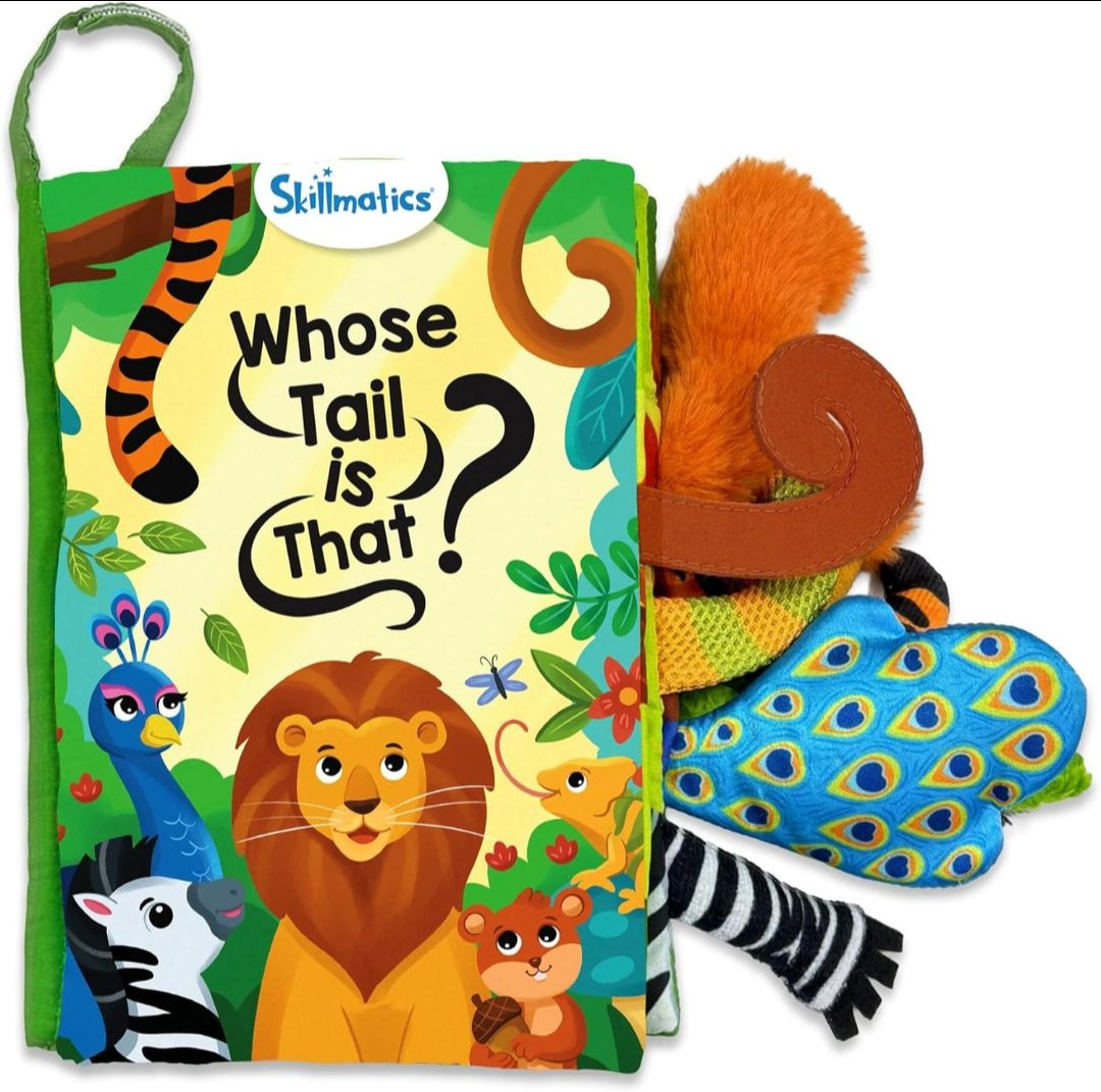 Skillmatics Sensory Cloth Book – 10 Animal Tails, Interactive Baby Book
Baby Book with Crinkle Pages, Early Learning & Sensory Play, Educational Toy & Gift for Babies 6–24 Months view 2