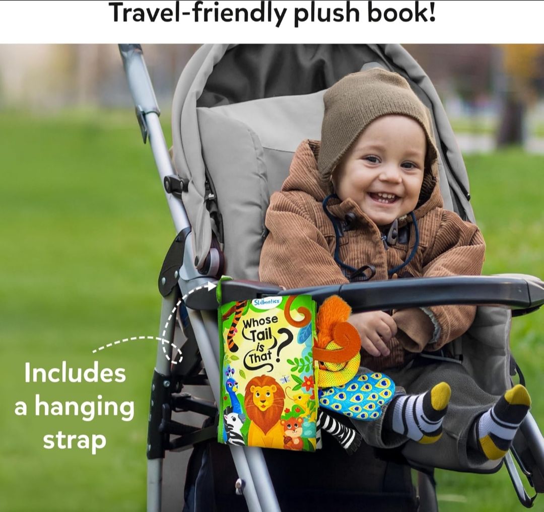 Skillmatics Sensory Cloth Book – 10 Animal Tails, Interactive Baby Book
Baby Book with Crinkle Pages, Early Learning & Sensory Play, Educational Toy & Gift for Babies 6–24 Months view 4