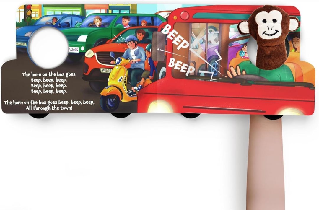 Skillmatics Cloth Puppet Book – The Wheels on The Bus, Finger Puppets
Interactive for Infants & Toddlers, Early Learning & Sensory Toys, Nursery Rhyme, Gifts for Babies Ages 6 Months to 2 Years view 9