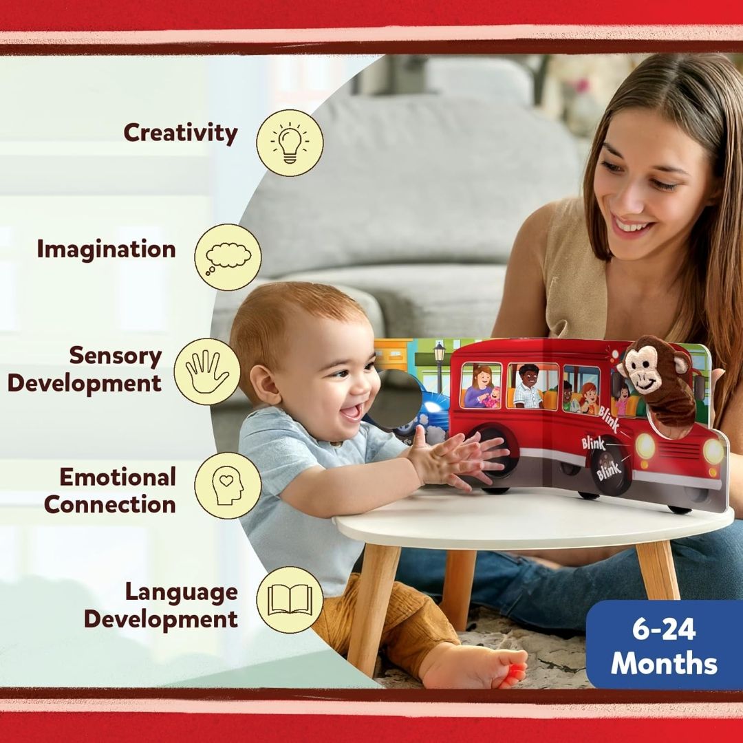 Skillmatics Cloth Puppet Book – The Wheels on The Bus, Finger Puppets
Interactive for Infants & Toddlers, Early Learning & Sensory Toys, Nursery Rhyme, Gifts for Babies Ages 6 Months to 2 Years view 6