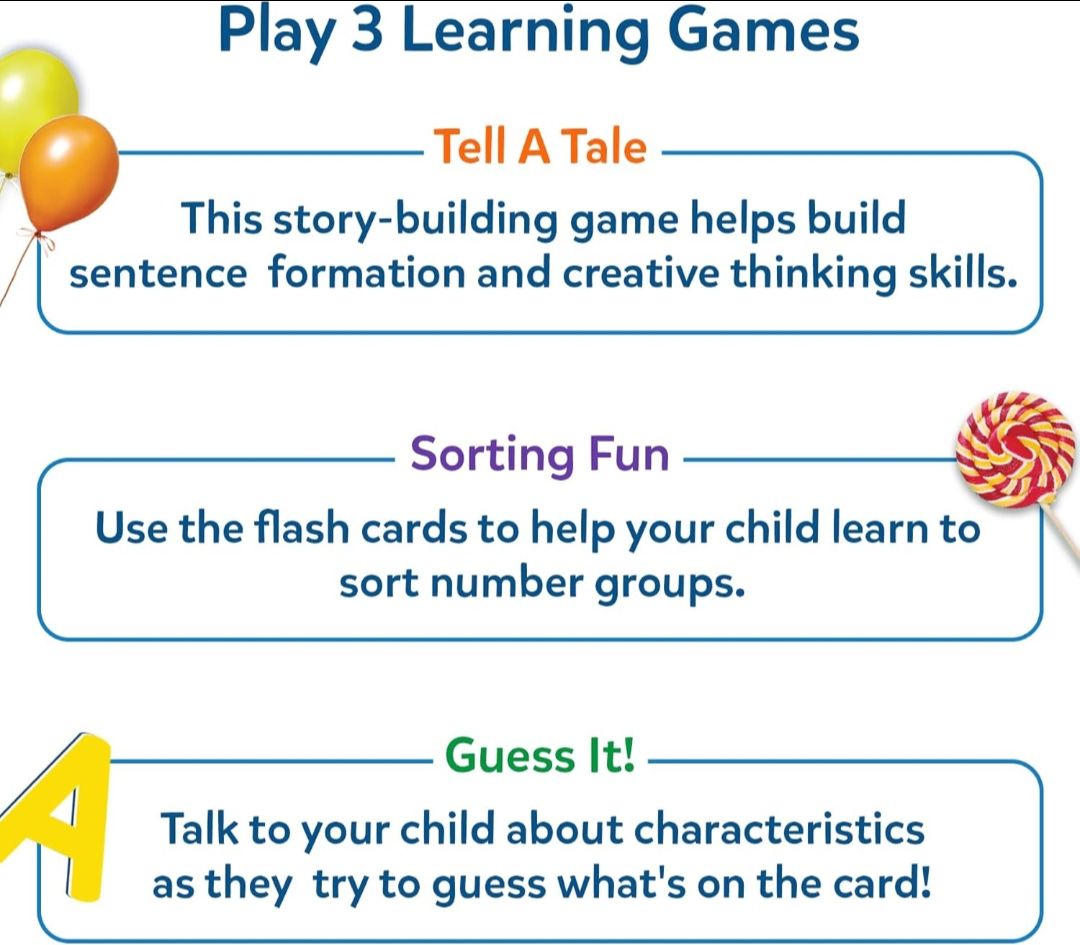 Skillmatics Thick Flash Cards for Toddlers - Letters, Numbers, Shapes & Colors, Montessori Toys, Preschool Language_Skills Learning Activities, Learning Aids, Gifts for Kids Ages 1, 2, 3, 4 Years
Letters, Numbers, Shapes & Colors, Montessori Toys, Learning Aids, Screen-Free & Educational Gift for Kids Ages 1, 2, 3, 4 view 9