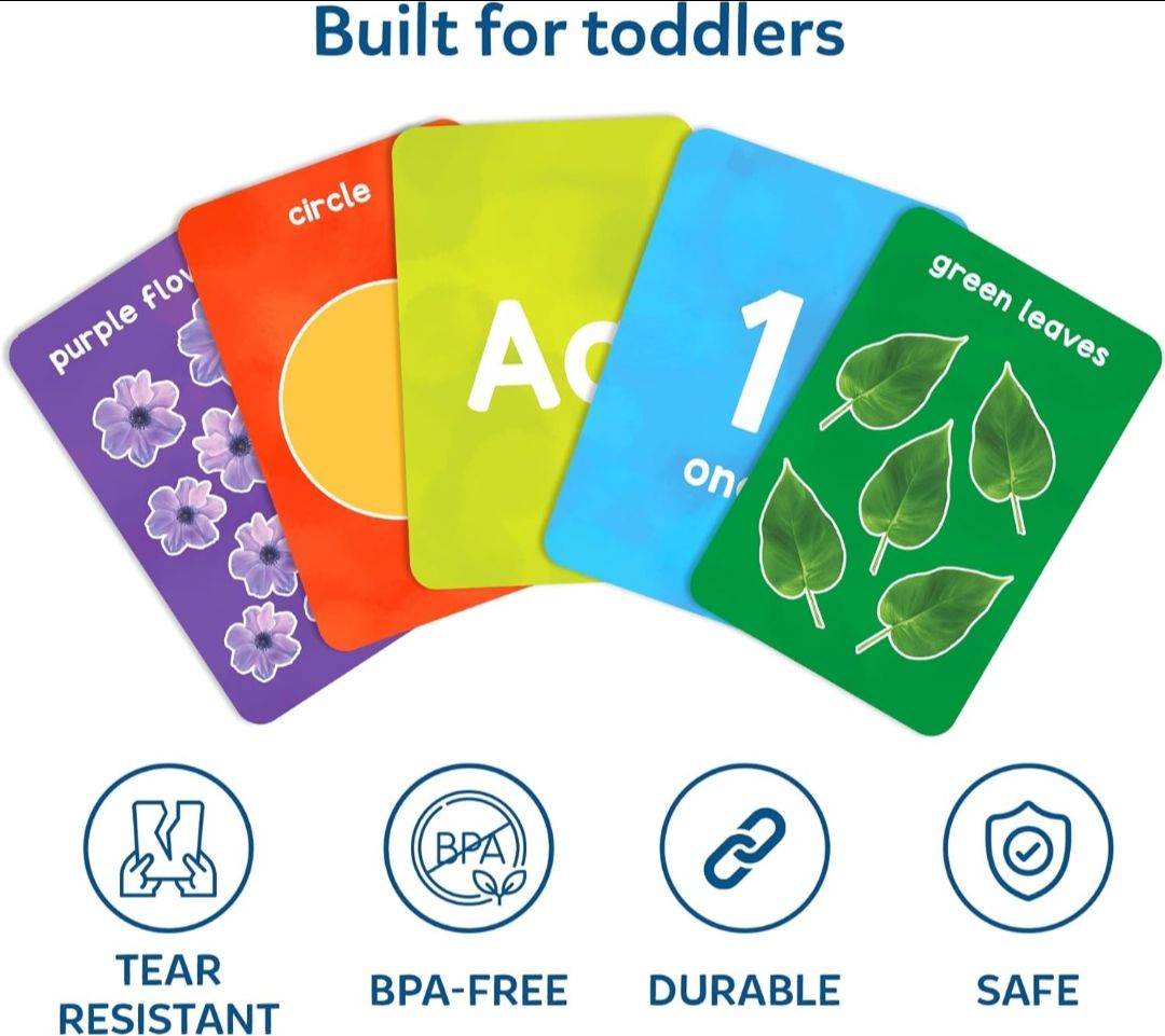 Skillmatics Thick Flash Cards for Toddlers - Letters, Numbers, Shapes & Colors, Montessori Toys, Preschool Language_Skills Learning Activities, Learning Aids, Gifts for Kids Ages 1, 2, 3, 4 Years
Letters, Numbers, Shapes & Colors, Montessori Toys, Learning Aids, Screen-Free & Educational Gift for Kids Ages 1, 2, 3, 4 view 6