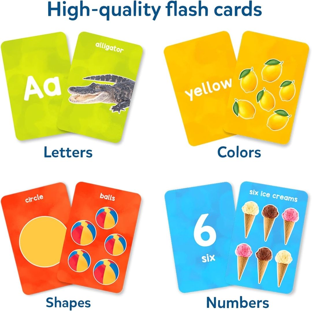 Skillmatics Thick Flash Cards for Toddlers - Letters, Numbers, Shapes & Colors, Montessori Toys, Preschool Language_Skills Learning Activities, Learning Aids, Gifts for Kids Ages 1, 2, 3, 4 Years
Letters, Numbers, Shapes & Colors, Montessori Toys, Learning Aids, Screen-Free & Educational Gift for Kids Ages 1, 2, 3, 4 view 2