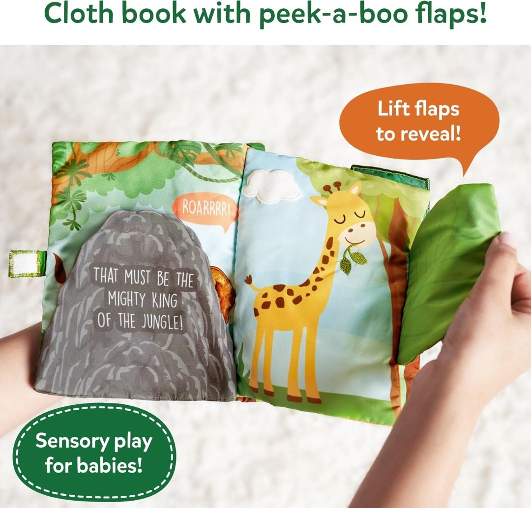 Skillmatics Peek-a-Boo Jungle Book – Soft Cloth Baby Book
Infant & Toddler Toys, Crinkle Pages for Sensory Play, Gifts for Ages 6 Months and Up view 2