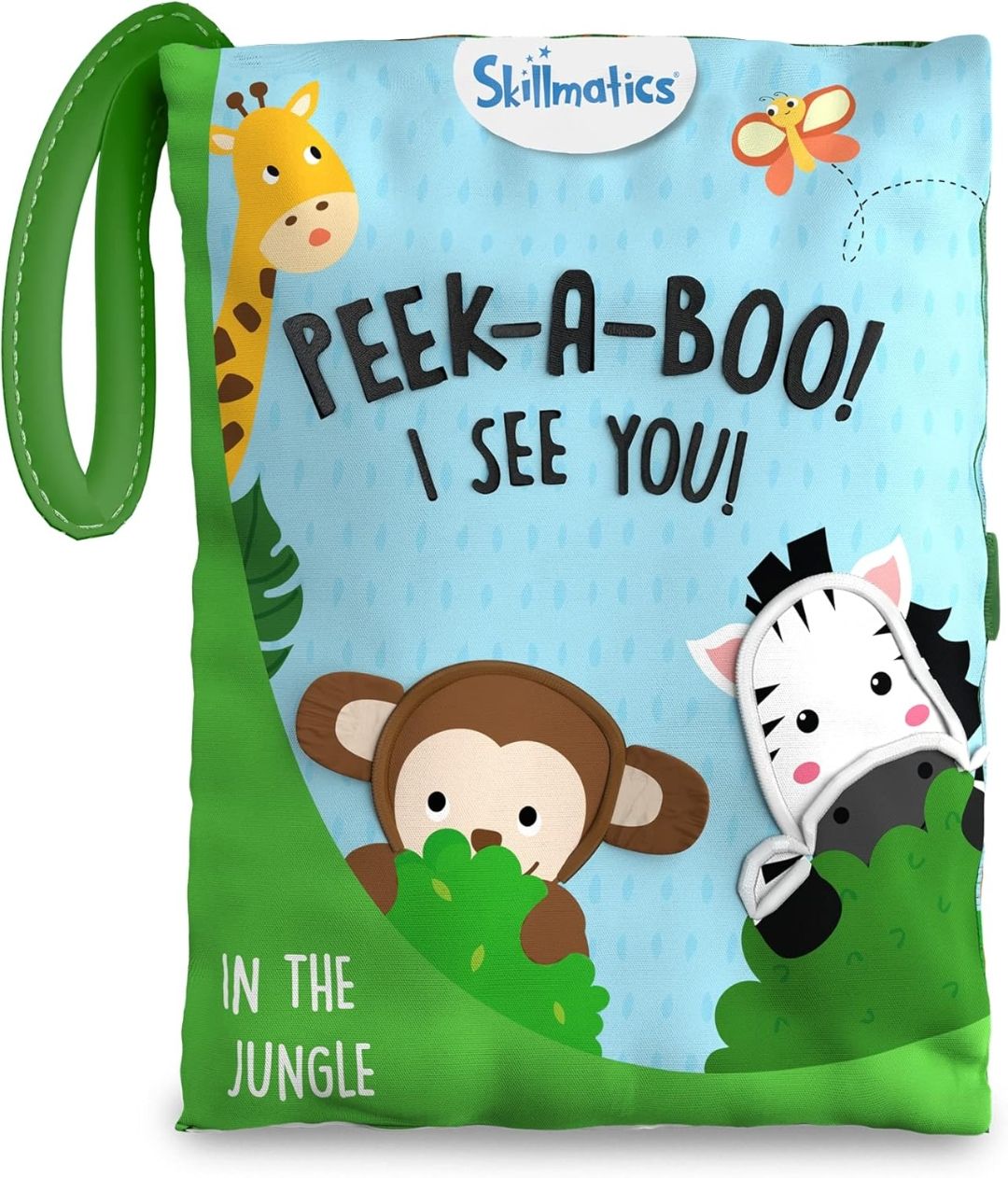 Skillmatics Peek-a-Boo Jungle Book – Soft Cloth Baby Book
Infant & Toddler Toys, Crinkle Pages for Sensory Play, Gifts for Ages 6 Months and Up