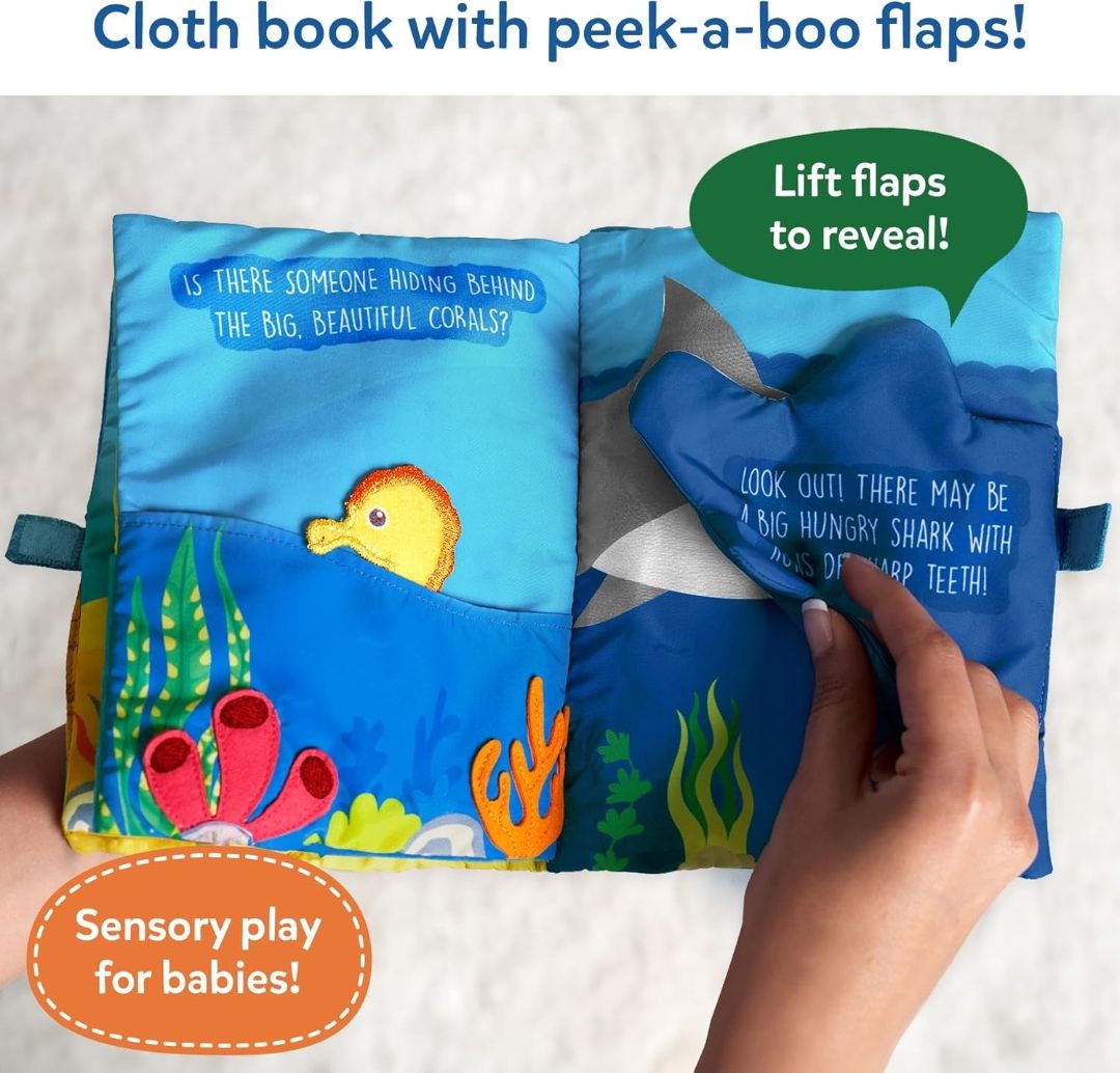Skillmatics Peek–A–Boo Underwater Animal Book
Soft Cloth Book for Baby, Crinkle Pages for Sensory Play, Toddler Toys, Gifts for Ages 6 Months and Up view 2