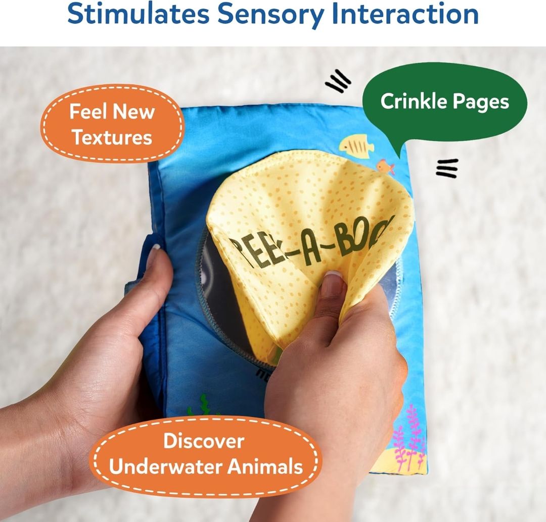 Skillmatics Peek–A–Boo Underwater Animal Book
Soft Cloth Book for Baby, Crinkle Pages for Sensory Play, Toddler Toys, Gifts for Ages 6 Months and Up view 6