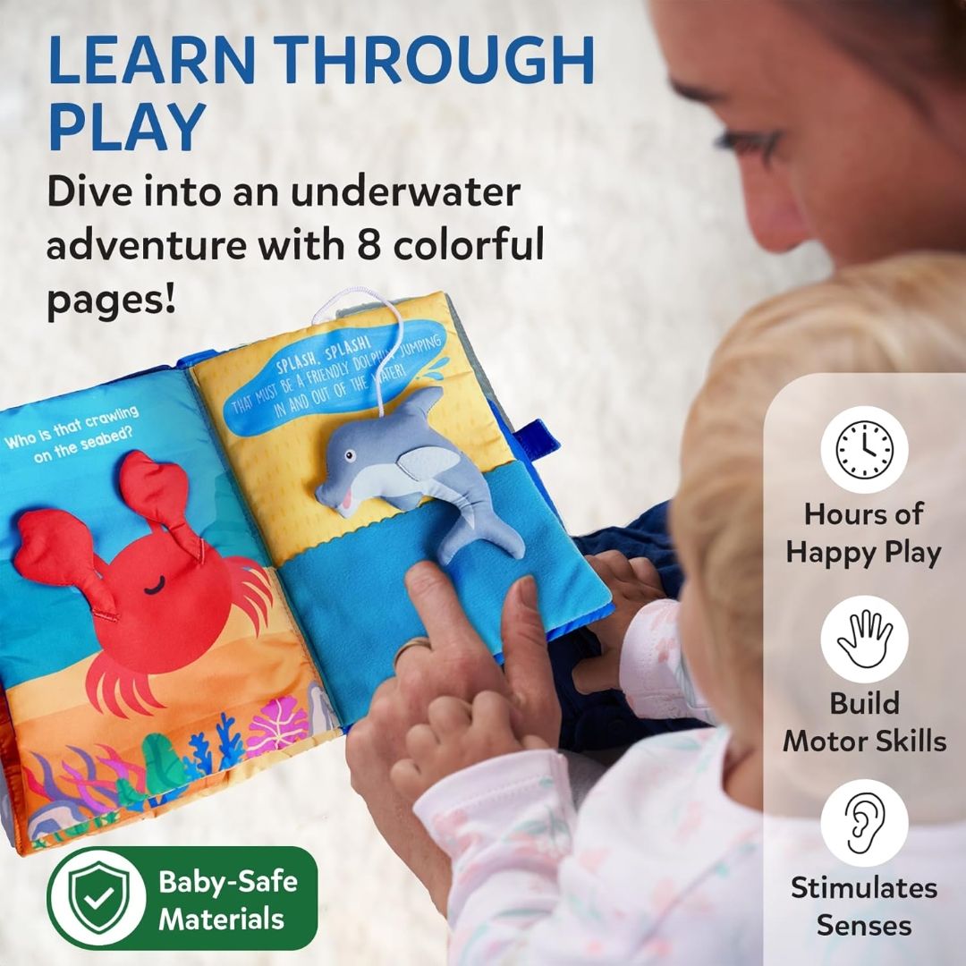 Skillmatics Peek–A–Boo Underwater Animal Book
Soft Cloth Book for Baby, Crinkle Pages for Sensory Play, Toddler Toys, Gifts for Ages 6 Months and Up view 3