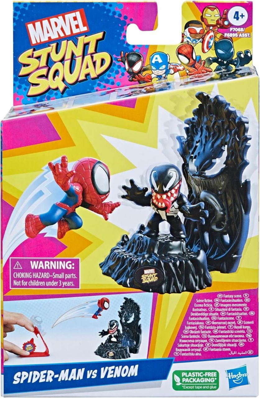 Marvel Stunt Squad Spider-Man Vs. Venom Playset, 1.5-Inch Super Hero Action Figures, Toys for Kids Ages 4 & Up, Multicolor view 3