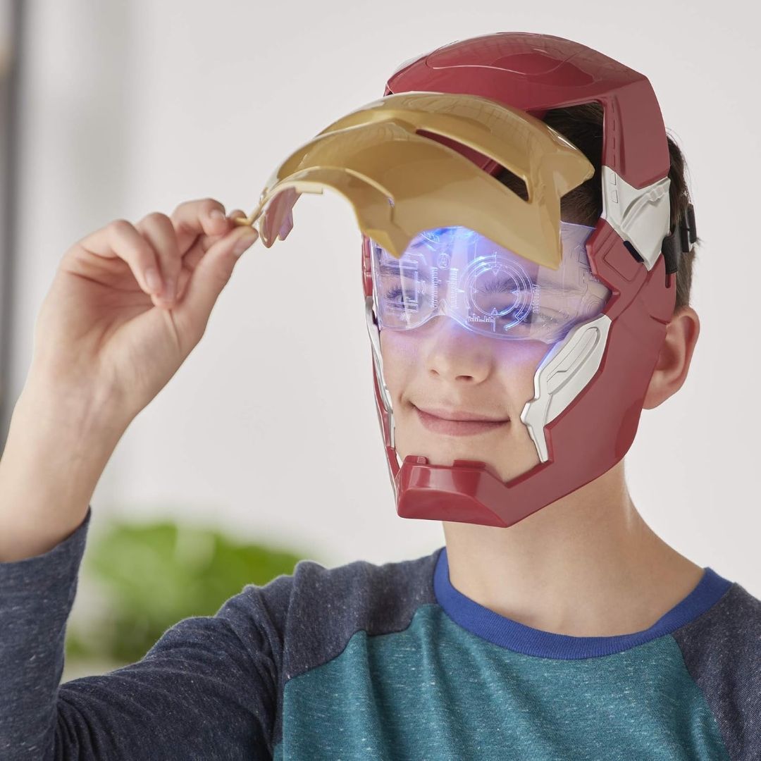 Marvel Avengers Iron Man Flip FX Mask, Light Up Role Play Toy, Super Hero Toys for Kids 5 and Up, Multicolor view 8