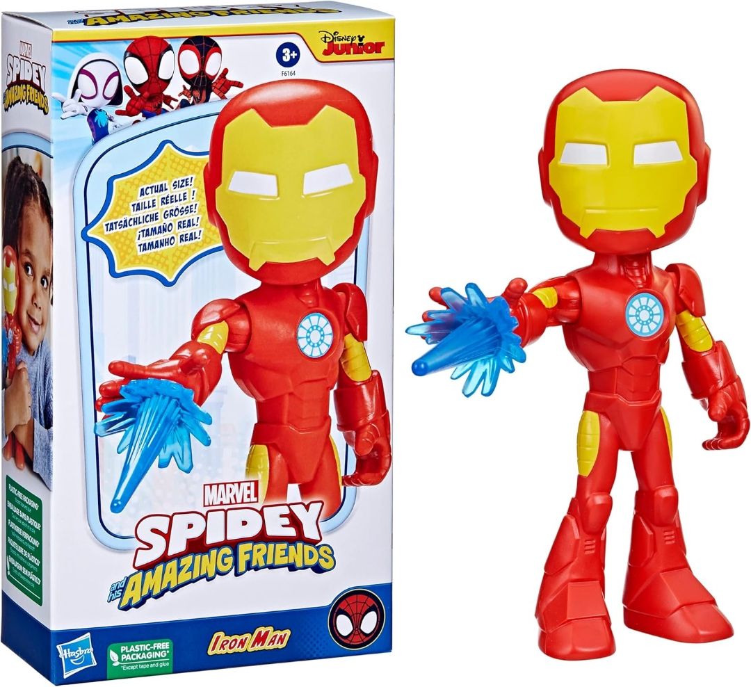 Marvel Hasbro Spidey and His Amazing Friends Supersized Iron Man Action Figure, Preschool Superhero Toy for Kids Ages 3 and Up view 5