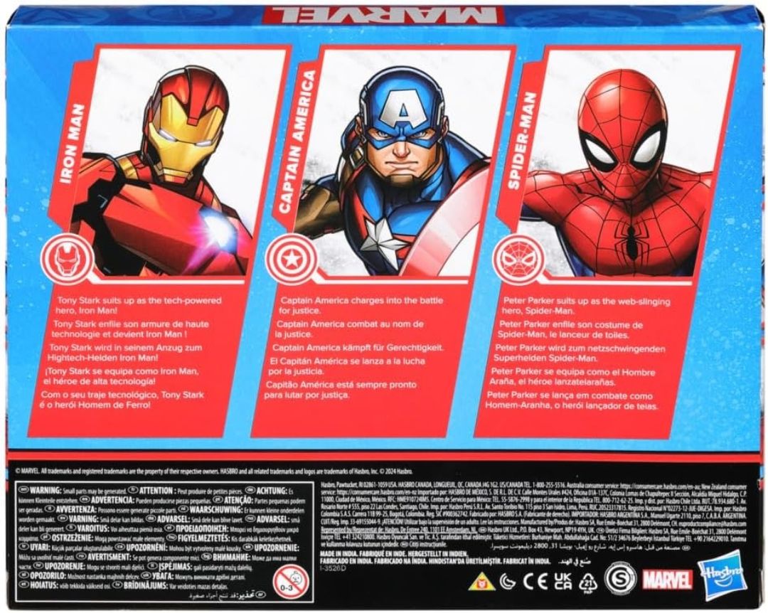 Marvel 6-Inch (15 CM) Iron Man, Captain America, and Spider-Man Action Figure Set with Shield Accessory, Super Hero Toys for Kids, Ages 4+ view 3