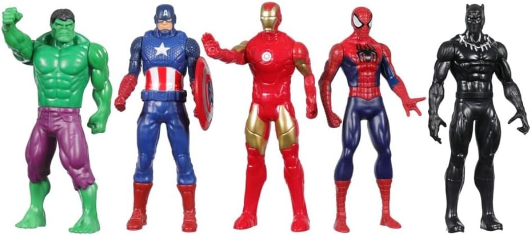 Marvel 6-Inch (15 CM) Hulk, Captain America, Iron Man, Spider-Man, & Black Panther Action Figure Set with Shield Accessory, Super Hero Toys, Ages 4+, Birthday Gift for Kids view 4