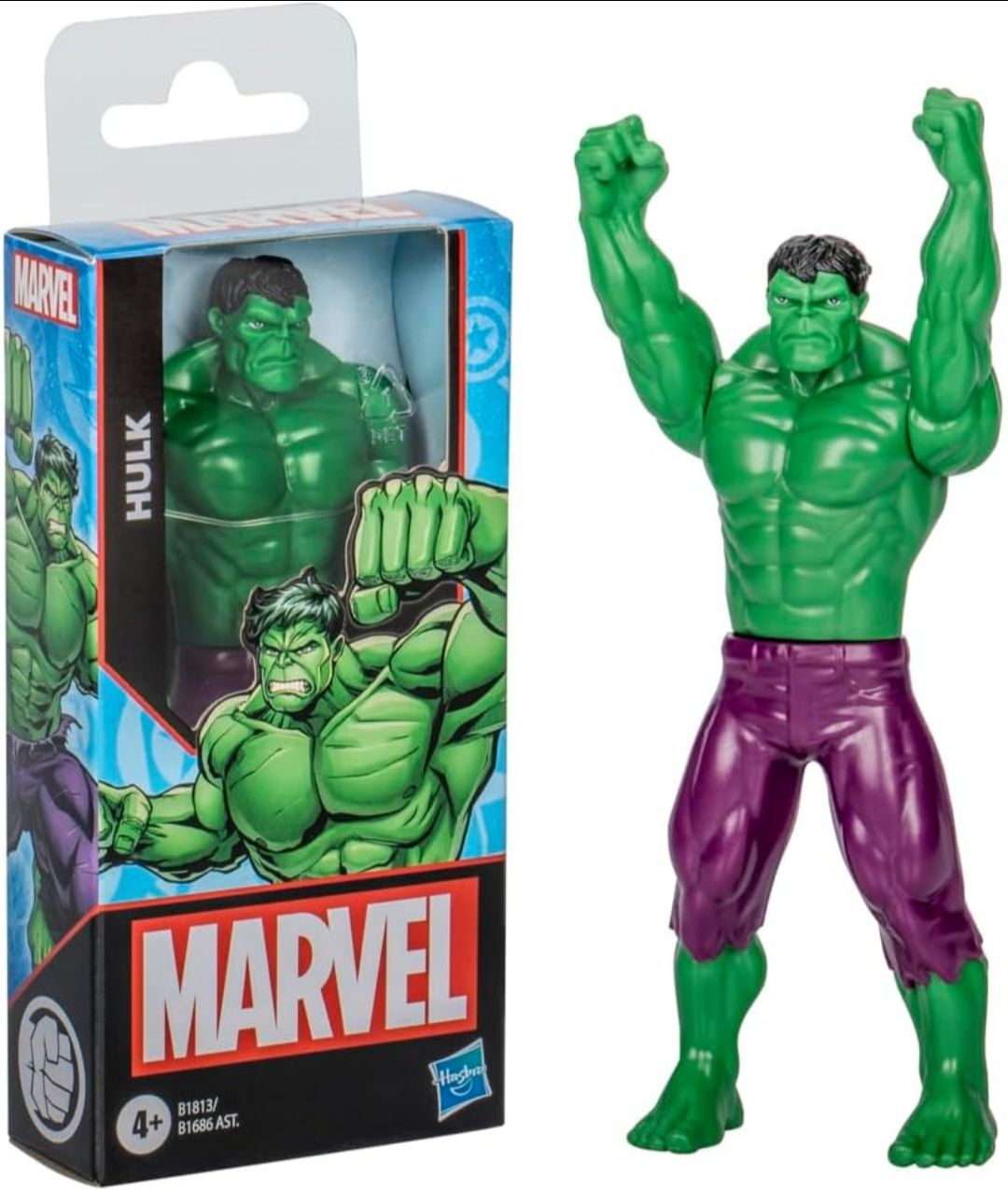 Marvel Hulk Action Figure, 6-Inch, Super Hero Toys and Figures for Kids Ages 4+