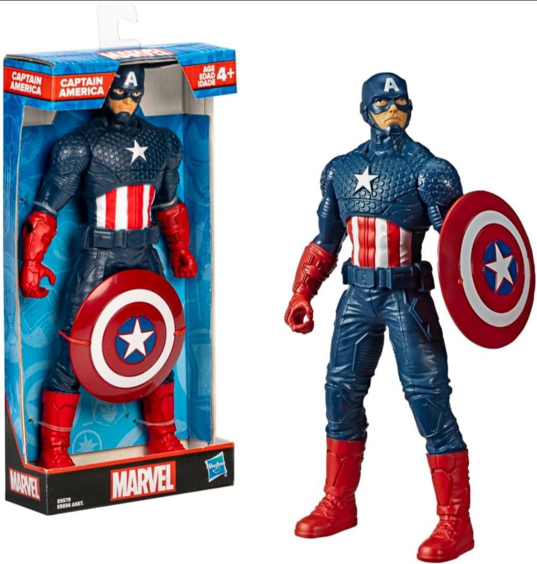 MARVEL Avengers Captain America 9.5-inch Scale Action Figure Toy, Comics-Inspired Design, for Ages 4 and Up