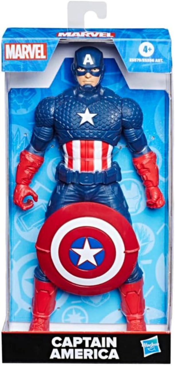 MARVEL Avengers Captain America 9.5-inch Scale Action Figure Toy, Comics-Inspired Design, for Ages 4 and Up view 3