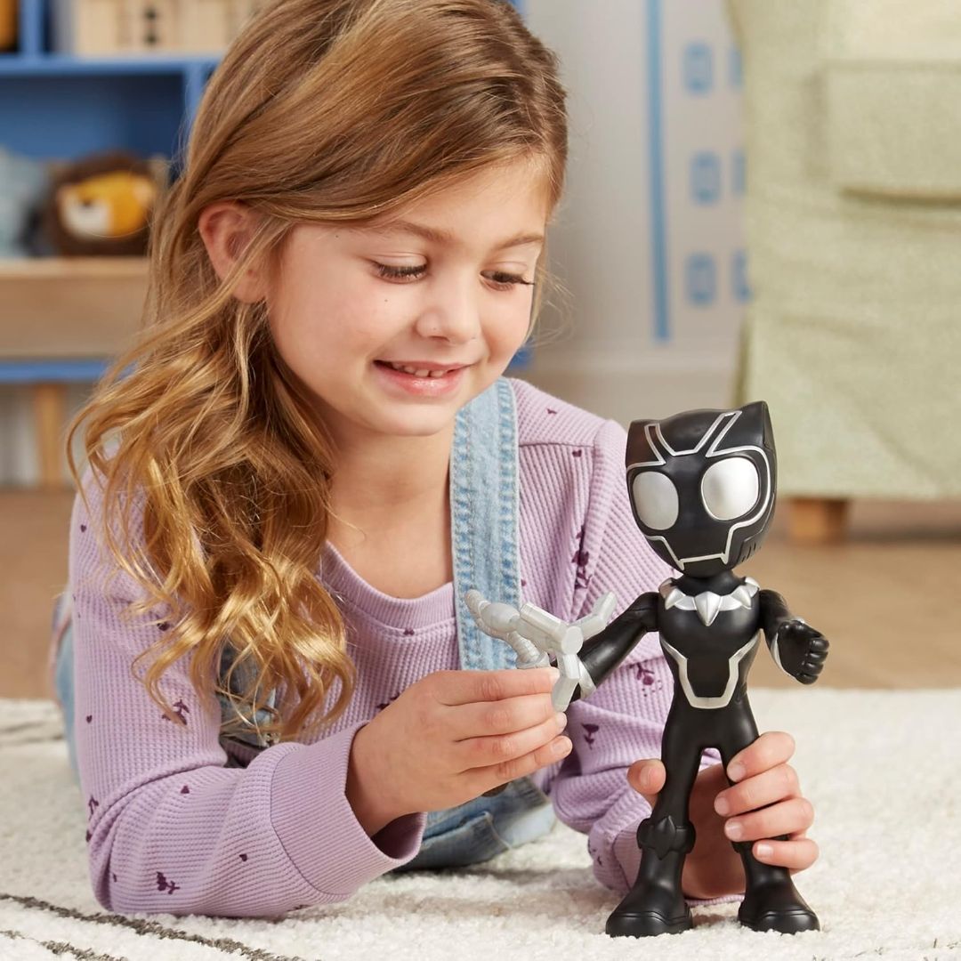 Marvel Spidey and His Amazing Friends Supersized Black Panther 9-inch Action Figure, Preschool Toys, Super Hero Toys for 3 Year Old Boys and Girls and Up view 3