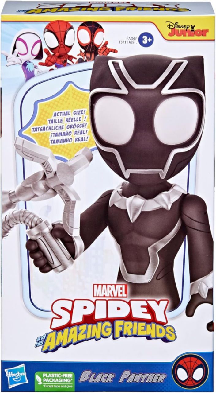 Marvel Spidey and His Amazing Friends Supersized Black Panther 9-inch Action Figure, Preschool Toys, Super Hero Toys for 3 Year Old Boys and Girls and Up view 4