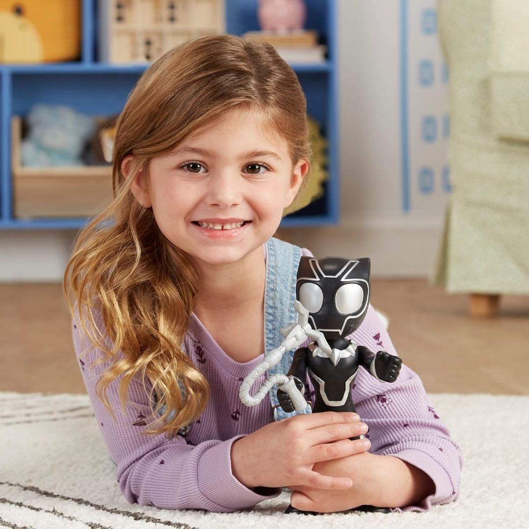 Marvel Spidey and His Amazing Friends Supersized Black Panther 9-inch Action Figure, Preschool Toys, Super Hero Toys for 3 Year Old Boys and Girls and Up view 2