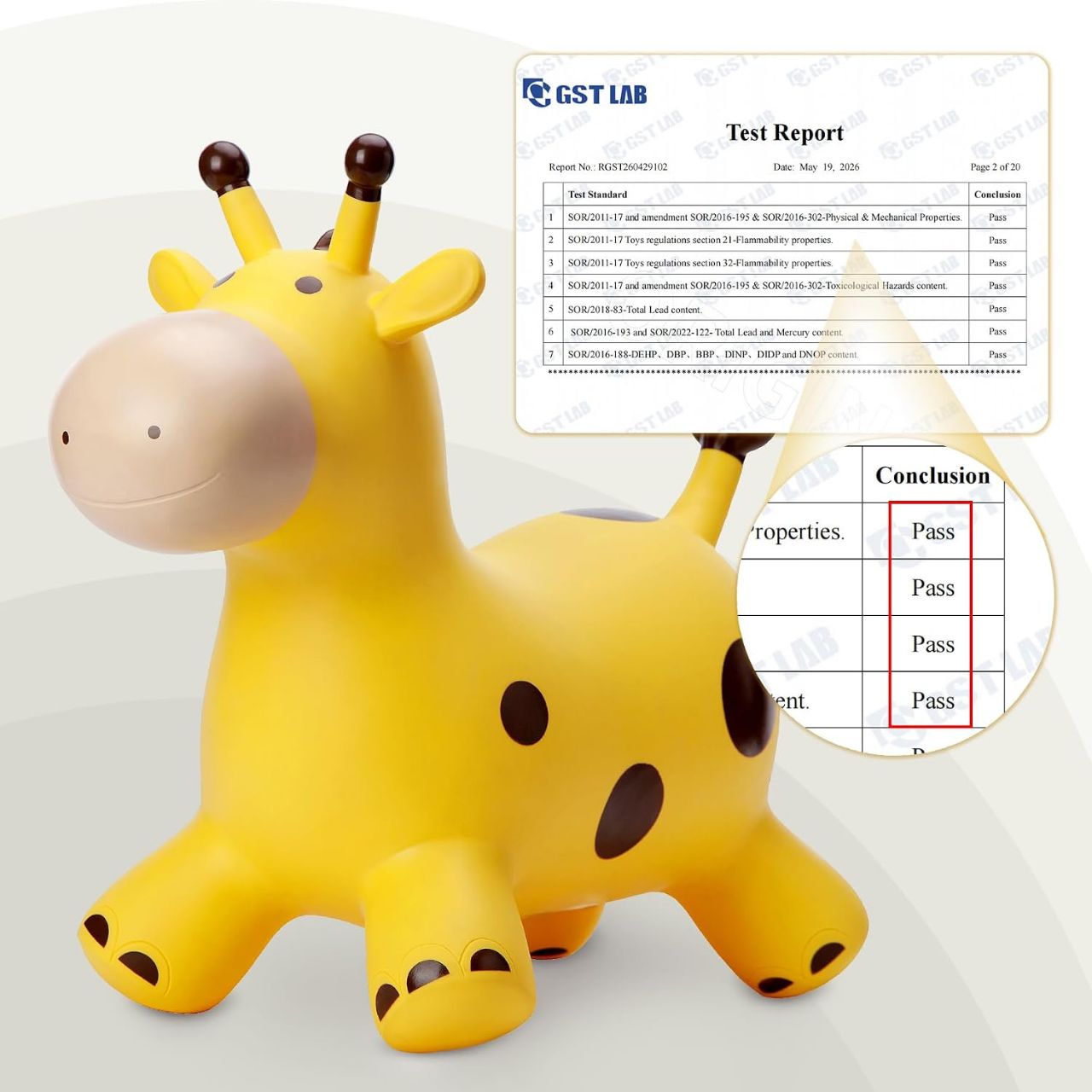 Giraffe Bouncy Animal Hopper for Toddlers 18 Months+, Inflatable Bouncing Hopper Toys, Outdoor Indoor Ride on Horse Bouncer Hopping Toys, Birthday Gifts for Boys Girls 2 3 4 5 6 Years Old view 6