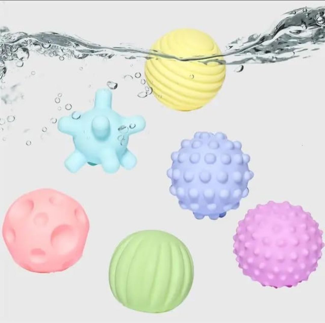 Sensory Ball Set for Babies, 6 Pieces, Multi-Textured Soft Balls, Multi-Color view 4