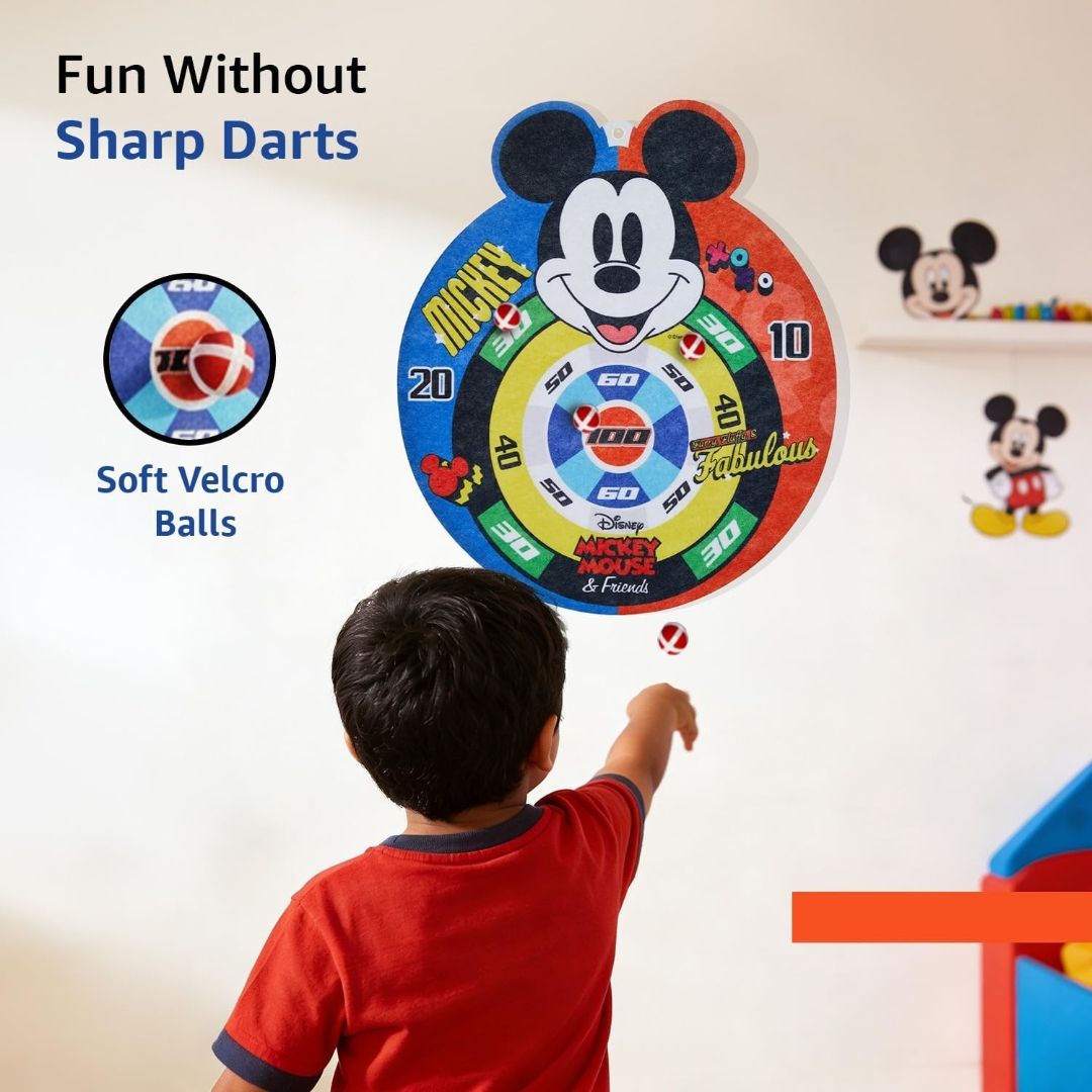 Brand -Jam & Honey Safe Sticky Dart Board Game|for Kids 3+ Years|Official Micky Mouse Themed|Skill Development|Easy Installation|Portable|Indoor & Outdoor Friendly|Quality Approved| Value view 3