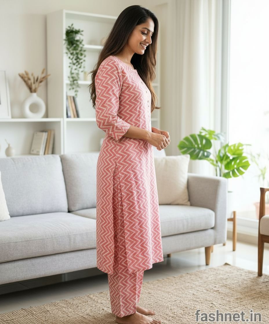 Zigzag Printed Kurta Set/ Cord Set view 3