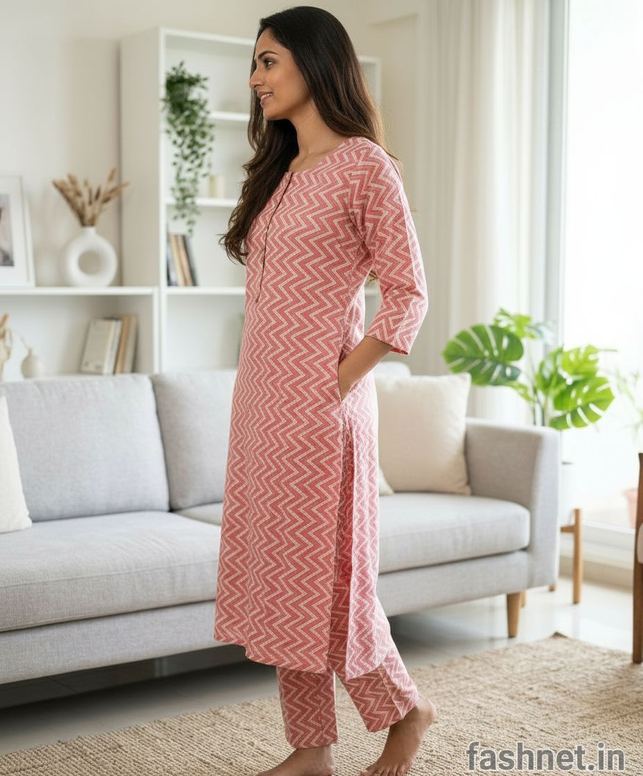 Zigzag Printed Kurta Set/ Cord Set view 2