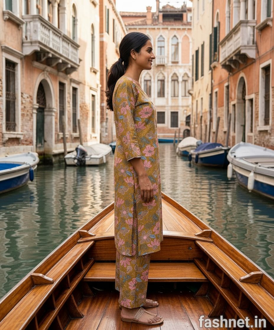Floral Print Kurta Set/Cord Set view 3