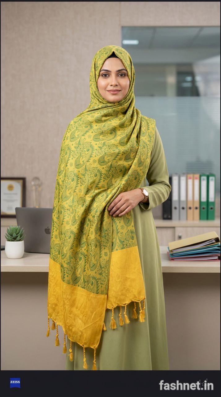 Elegant Green Dupatta view 2
