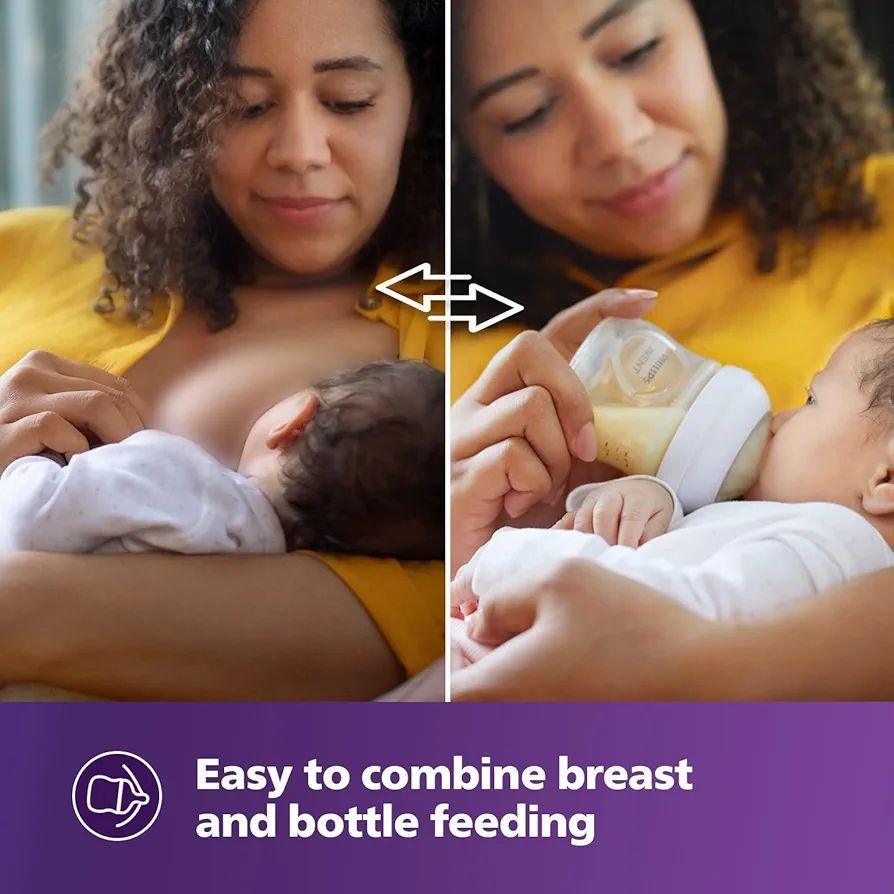 Philips Avent Natural Baby Plastic Feeding Bottle | No.1 Brand Recommended by Moms Worldwide | Ideal for 1 months+| Natural Response Technology Mimics Breastfeeding | Uniquely Designed Nipple releases milk only when baby drinks | Pack of 1 | SCY903/66
No.1 Brand Recommended by Moms Worldwide, Ideal for 1 months+, Natural Response Technology Mimics Breastfeeding view 3