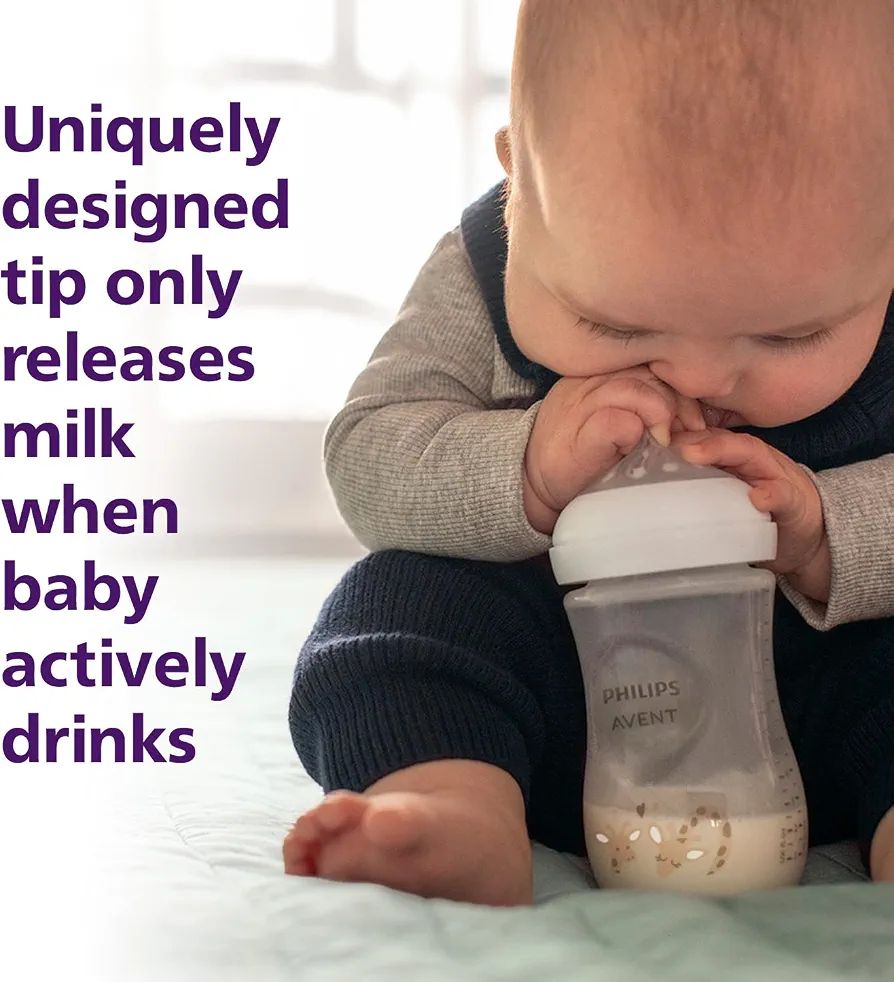 Philips Avent Natural Baby Plastic Feeding Bottle | No.1 Brand Recommended by Moms Worldwide | Ideal for 1 months+| Natural Response Technology Mimics Breastfeeding | Uniquely Designed Nipple releases milk only when baby drinks | Pack of 1 | SCY903/66
No.1 Brand Recommended by Moms Worldwide, Ideal for 1 months+, Natural Response Technology Mimics Breastfeeding view 5