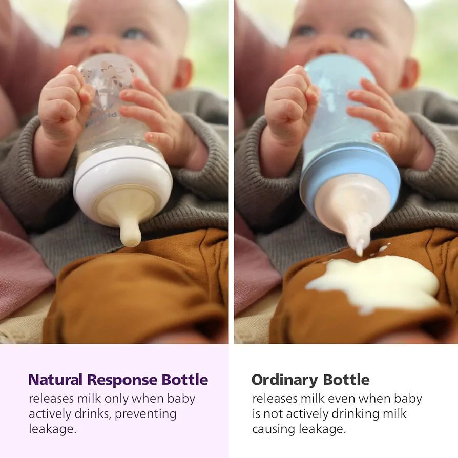 Philips Avent Natural Baby Plastic Feeding Bottle | No.1 Brand Recommended by Moms Worldwide | Ideal for 1 months+| Natural Response Technology Mimics Breastfeeding | Uniquely Designed Nipple releases milk only when baby drinks | Pack of 1 | SCY903/66
No.1 Brand Recommended by Moms Worldwide, Ideal for 1 months+, Natural Response Technology Mimics Breastfeeding view 6