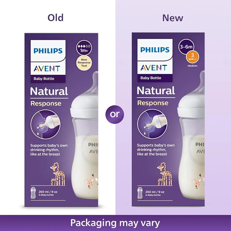Philips Avent Natural Baby Plastic Feeding Bottle | No.1 Brand Recommended by Moms Worldwide | Ideal for 1 months+| Natural Response Technology Mimics Breastfeeding | Uniquely Designed Nipple releases milk only when baby drinks | Pack of 1 | SCY903/66
No.1 Brand Recommended by Moms Worldwide, Ideal for 1 months+, Natural Response Technology Mimics Breastfeeding view 2