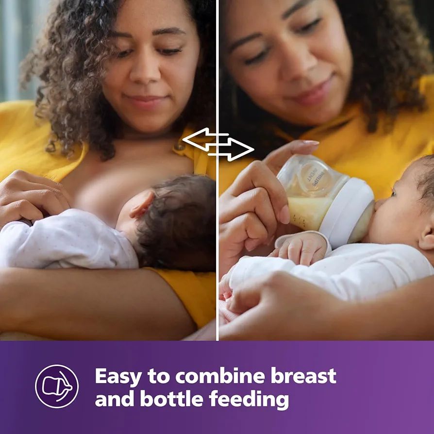 Philips Avent Natural Plastic Baby Feeding Bottle | No.1 Brand Recommended by Moms Worldwide | Ideal for 1 months+| Natural Response Technology Mimics Breastfeeding | Uniquely Designed Nipple releases milk only when baby drinks | Pack of 1| SCY903/01 view 3