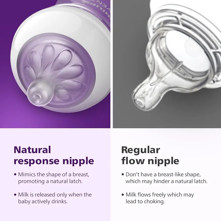 Philips Avent Natural Plastic Baby Feeding Bottle | No.1 Brand Recommended by Moms Worldwide | Ideal for 1 months+| Natural Response Technology Mimics Breastfeeding | Uniquely Designed Nipple releases milk only when baby drinks | Pack of 1| SCY903/01 view 5