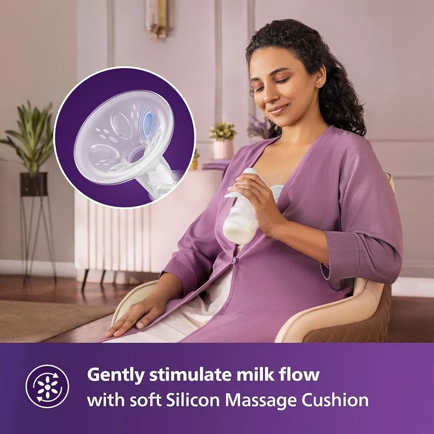 Philips Avent Essential Manual Breast pump SCF417/11 | Easy Silicone massage cushion & Ergonomic handle, Soft & Gentle, BPA Free view 5