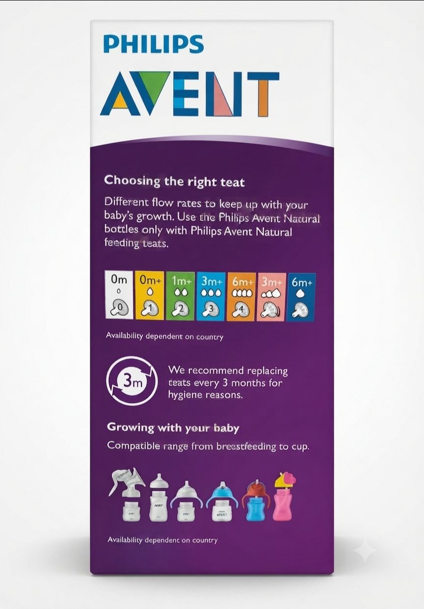 Product Name: Philips Avent Natural Baby Bottle
Capacity: 260 ml / 9 oz (1 bottle)
Age Recommendation: 1m+
Key Benefit: Easy to combine with breastfeeding. view 4