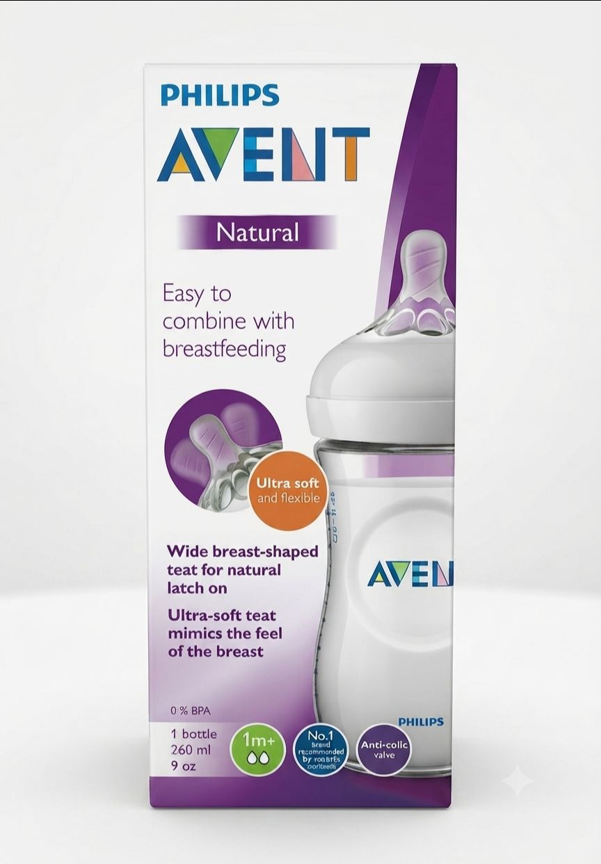 Product Name: Philips Avent Natural Baby Bottle
Capacity: 260 ml / 9 oz (1 bottle)
Age Recommendation: 1m+
Key Benefit: Easy to combine with breastfeeding.