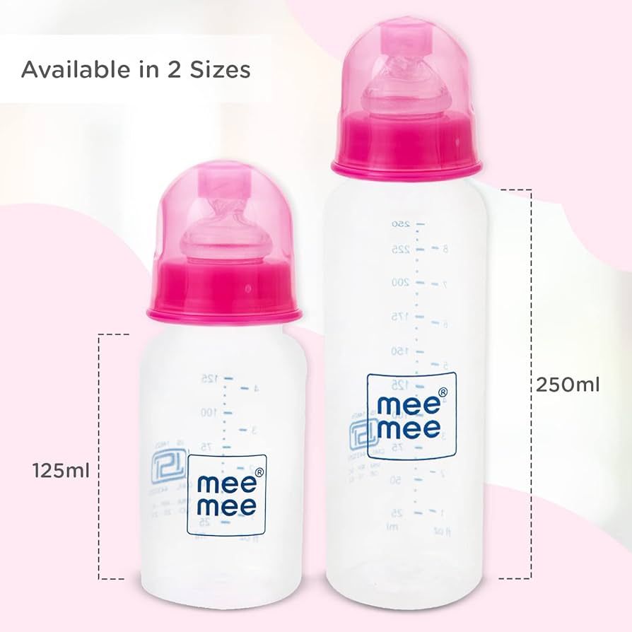 Mee Mee Baby Plastic Feeding Bottle 250Ml |BPA-Free Baby Milk Bottle with Eazy Flo Technology, Anti-Colic Valve, Non Toxic and Ergonomic Design for New Born/Infants/Toddler Upto 3 Years (Pink) view 6