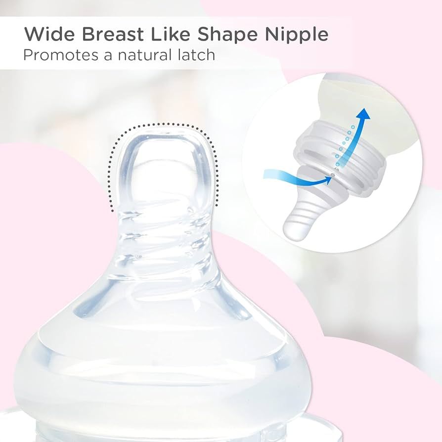 Mee Mee Baby Plastic Feeding Bottle 250Ml |BPA-Free Baby Milk Bottle with Eazy Flo Technology, Anti-Colic Valve, Non Toxic and Ergonomic Design for New Born/Infants/Toddler Upto 3 Years (Pink) view 2