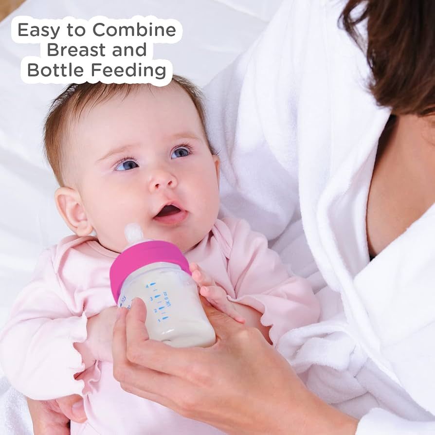 Mee Mee Baby Plastic Feeding Bottle 250Ml |BPA-Free Baby Milk Bottle with Eazy Flo Technology, Anti-Colic Valve, Non Toxic and Ergonomic Design for New Born/Infants/Toddler Upto 3 Years (Pink) view 4