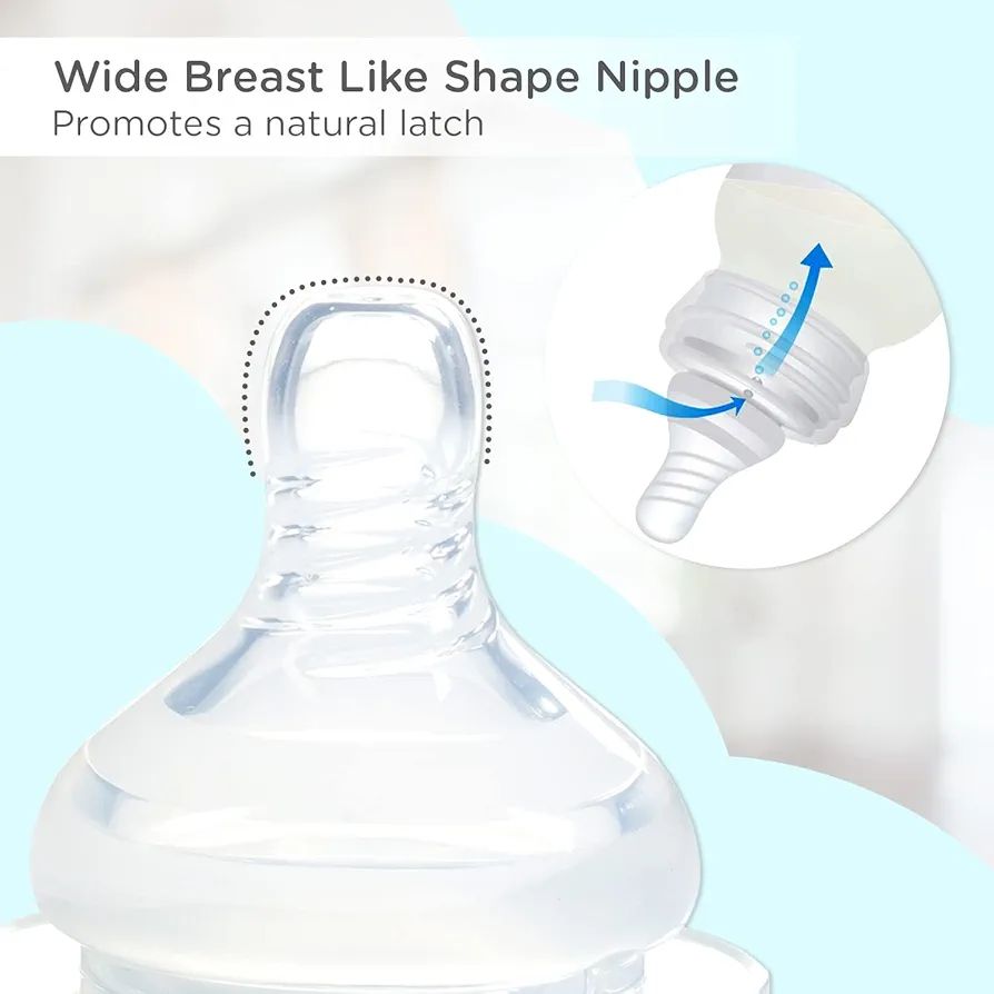Mee Mee Baby Plastic Feeding Bottle 250Ml |BPA-Free Baby Milk Bottle with Eazy Flo Technology, Anti-Colic Valve, Non Toxic and Ergonomic Design for New Born/Infants/Toddler Upto 3 Years (Blue) view 3