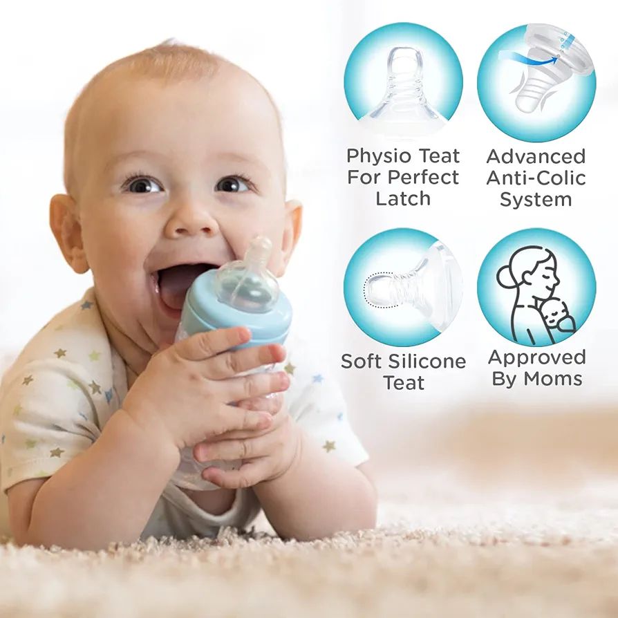 Mee Mee Baby Plastic Feeding Bottle 250Ml |BPA-Free Baby Milk Bottle with Eazy Flo Technology, Anti-Colic Valve, Non Toxic and Ergonomic Design for New Born/Infants/Toddler Upto 3 Years (Blue) view 6