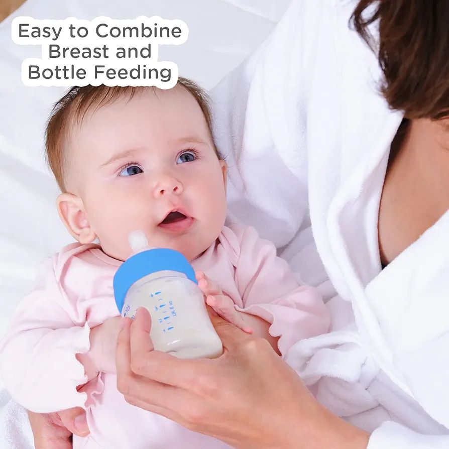 Mee Mee Baby Plastic Feeding Bottle 250Ml |BPA-Free Baby Milk Bottle with Eazy Flo Technology, Anti-Colic Valve, Non Toxic and Ergonomic Design for New Born/Infants/Toddler Upto 3 Years (Blue) view 5