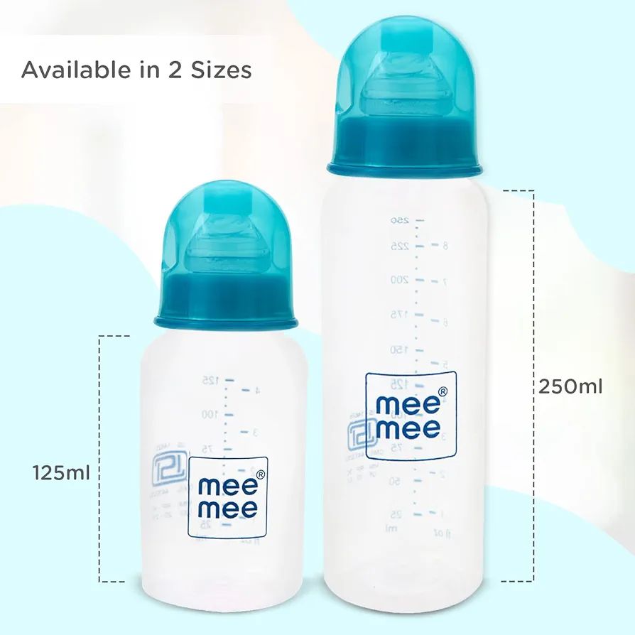 Mee Mee Baby Plastic Feeding Bottle 250Ml |BPA-Free Baby Milk Bottle with Eazy Flo Technology, Anti-Colic Valve, Non Toxic and Ergonomic Design for New Born/Infants/Toddler Upto 3 Years (Blue) view 7