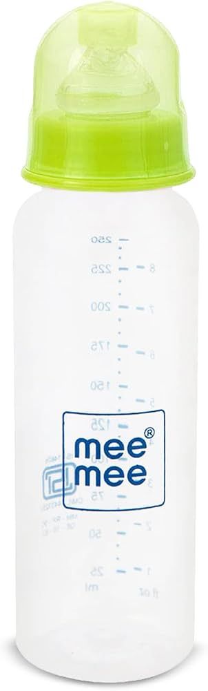 Mee Mee Baby Plastic Feeding Bottle 250Ml |BPA-Free Baby Milk Bottle with Eazy Flo Technology, Anti-Colic Valve, Non Toxic and Ergonomic Design for New Born/Infants/Toddler Upto 3 Years (Green)