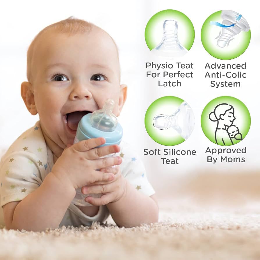 Mee Mee Baby Plastic Feeding Bottle 250Ml |BPA-Free Baby Milk Bottle with Eazy Flo Technology, Anti-Colic Valve, Non Toxic and Ergonomic Design for New Born/Infants/Toddler Upto 3 Years (Green) view 5